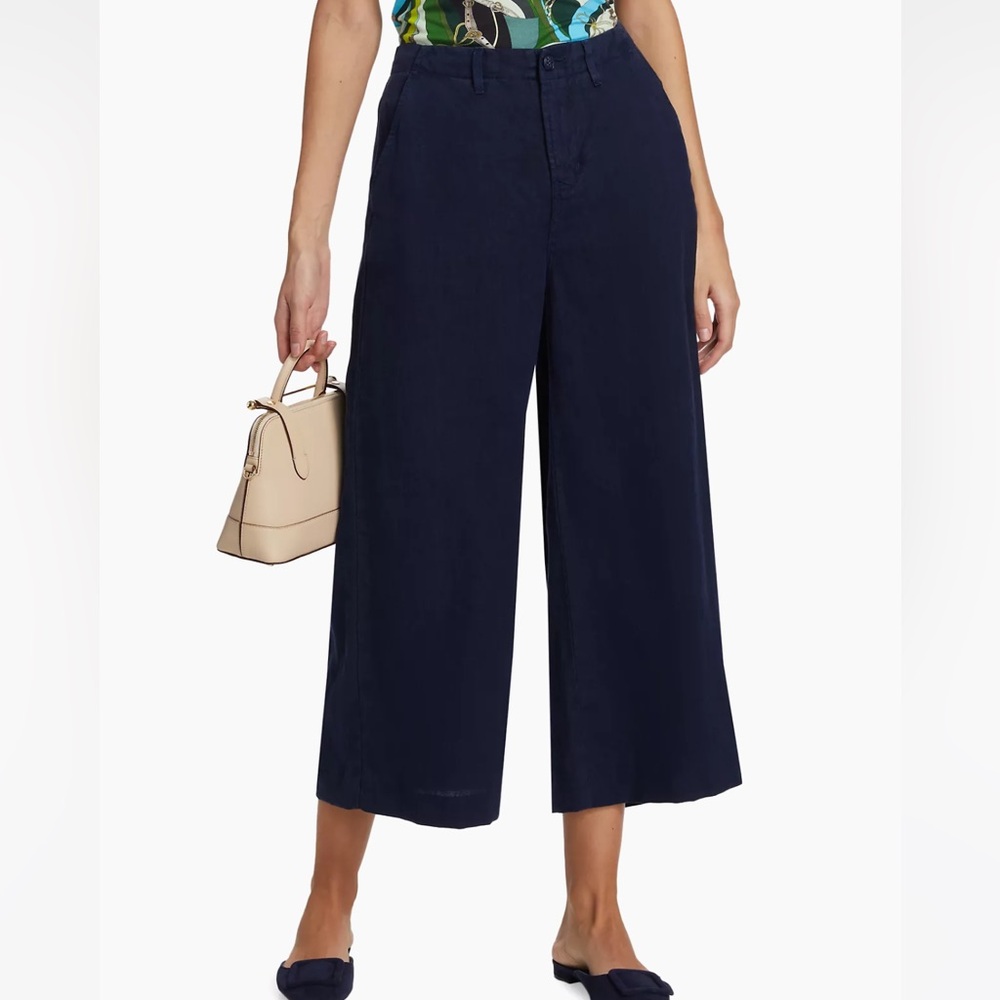 L'AGENCE Women's Dark Blue Linen Jeans